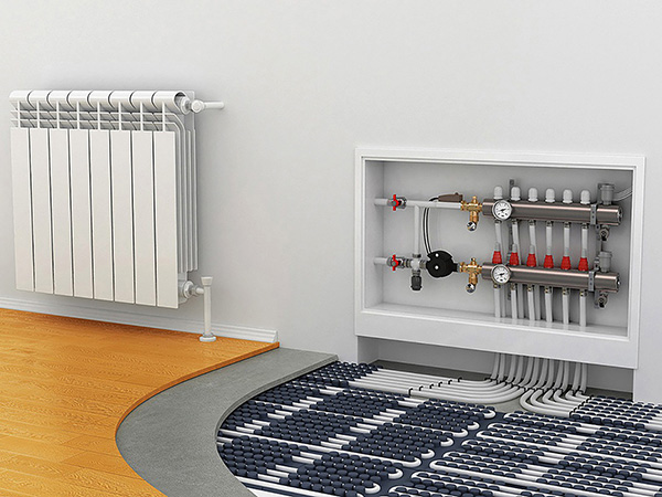 Radiátor és padlófűtés együtt